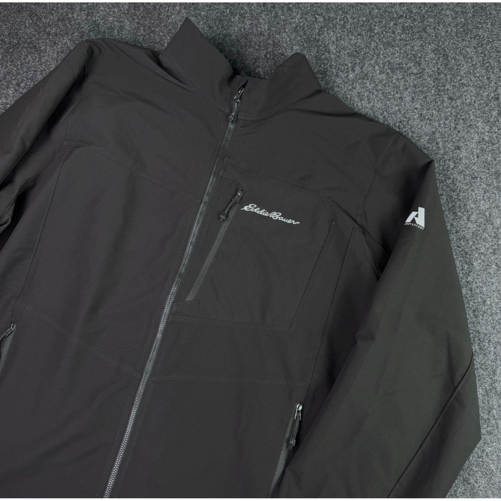 Eddie Bauer First Ascent Jacket Mens 2XL Black Full Zip Gorpcore Hike Softshell